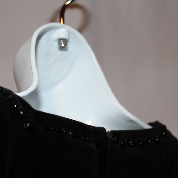 Sold Vintage 1960's black velvet beaded dress - Picture 6 of 6